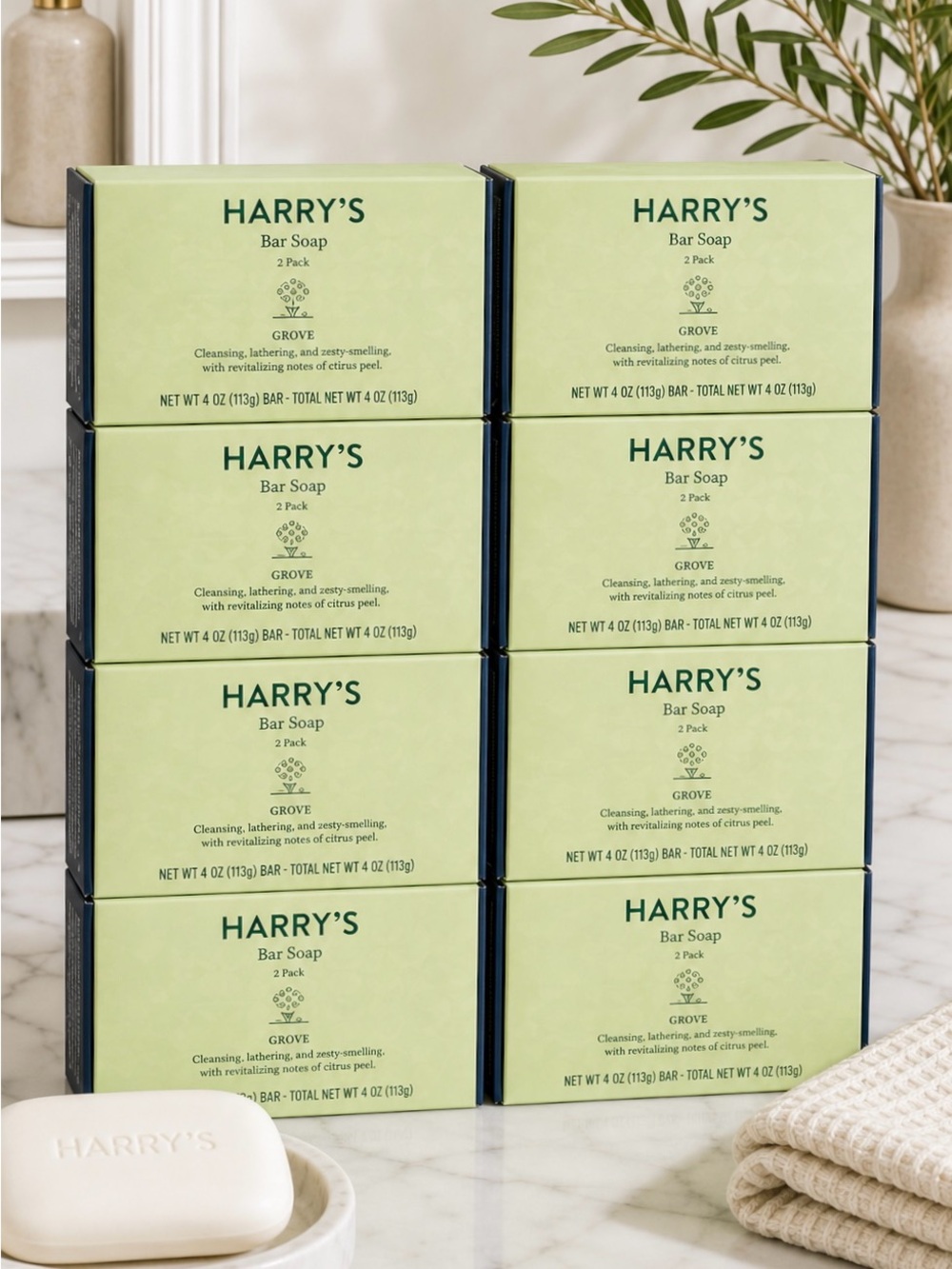 Harry’s Grove Bar Soap | 8-Pack Retired Grove Scent |  Brand New Factory Sealed
